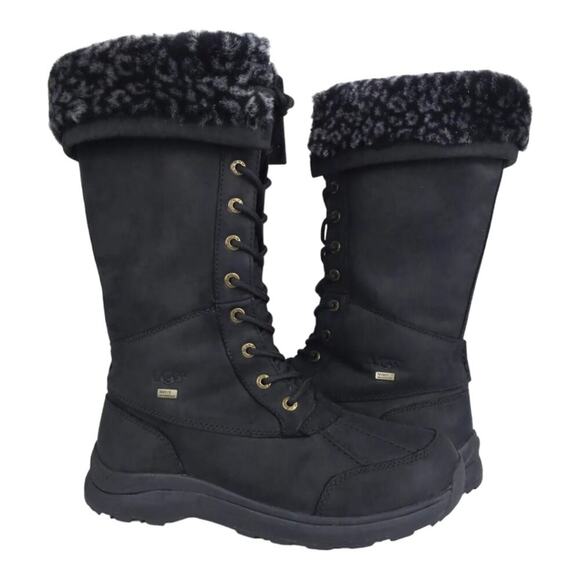 UGG Adirondack III Tall Waterproof Boots Leopard Black Winter Snow Fashion - Picture 1 of 16